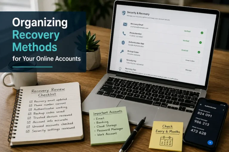 Organizing Recovery Methods for Your Online Accounts